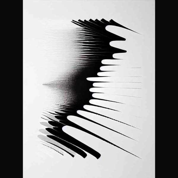 Ilustración abstracta en blanco y negro